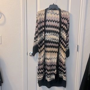 Missoni Zigzag pattern Light weight knit Open long cardigan size 8